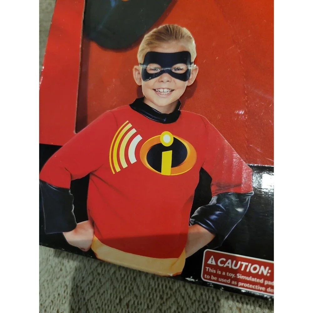 Pixar Incredibles 2 Violet / Dash Child Costume Shirt + Mask W/ SOUNDS size 4-6x